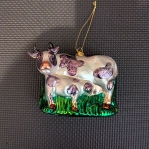 Vintage Cow Christmas Ornament